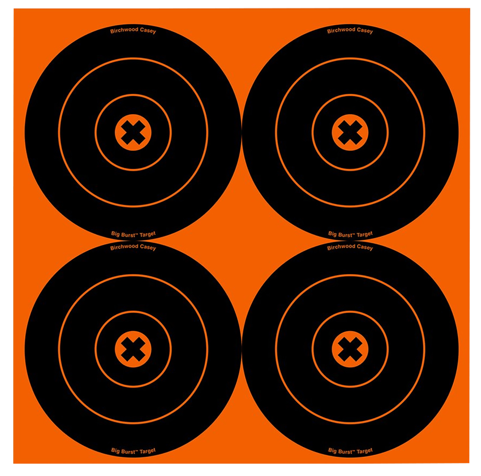 Birchwood Casey 36612 Big Burst Revealing Target Self-Adhesive Paper Black/Orange 6" Bullseye 12 Pack