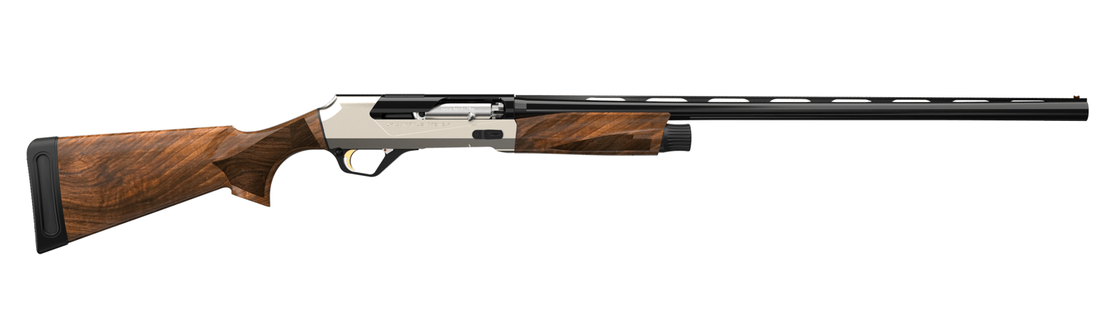 Retay USA RACEUL26 Ace-R Upland Ultralight 12 Gauge Semi-Auto 3" 3+1 26" Black Deep Bore Barrel, Aluminum Humpback Drilled & Tapped Receiver, Fixed Satin Walnut  Stock