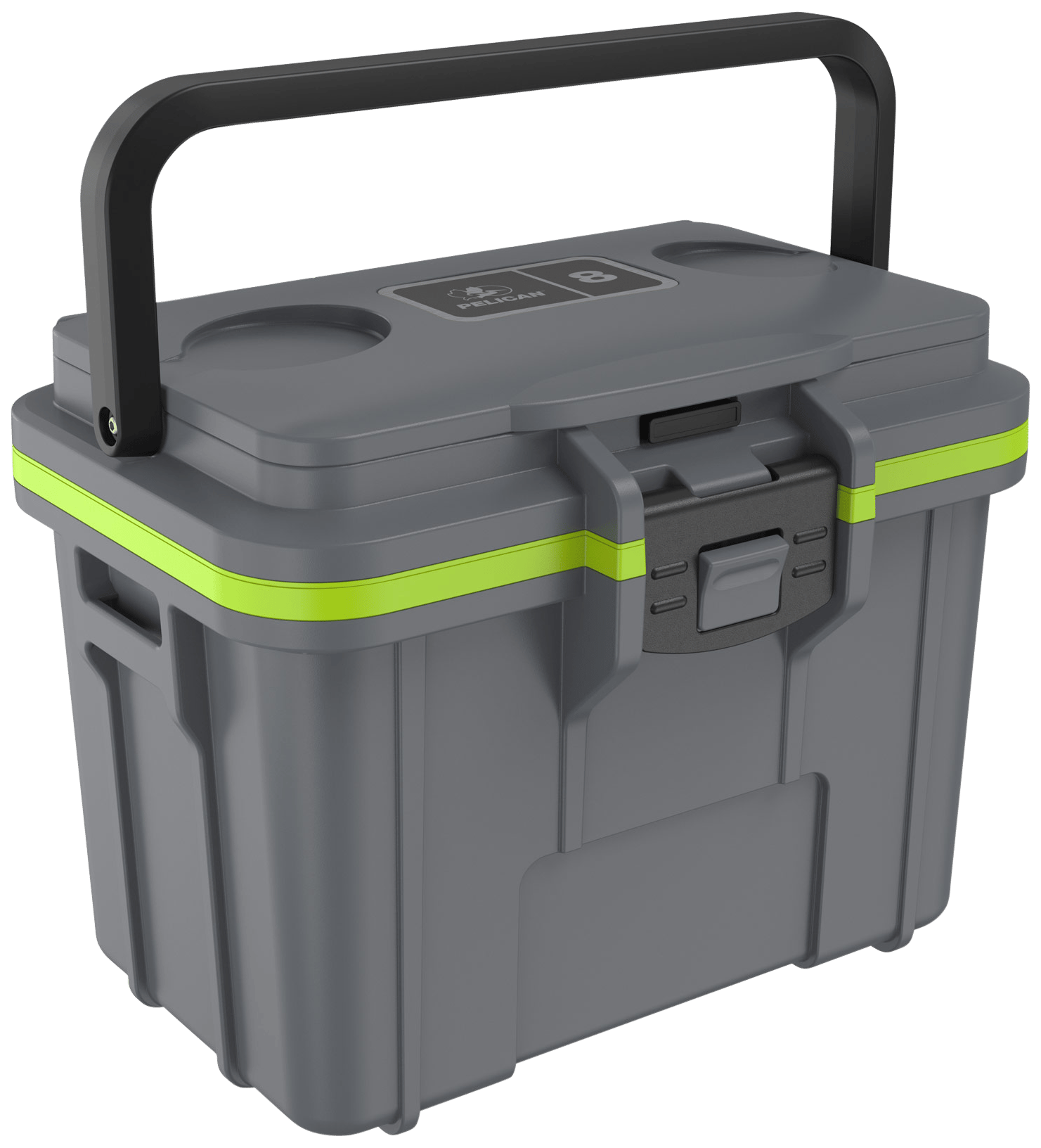PELICAN 8Q-1-DKGRYEGRN 8QT ELITE COOLER GRY/GRN