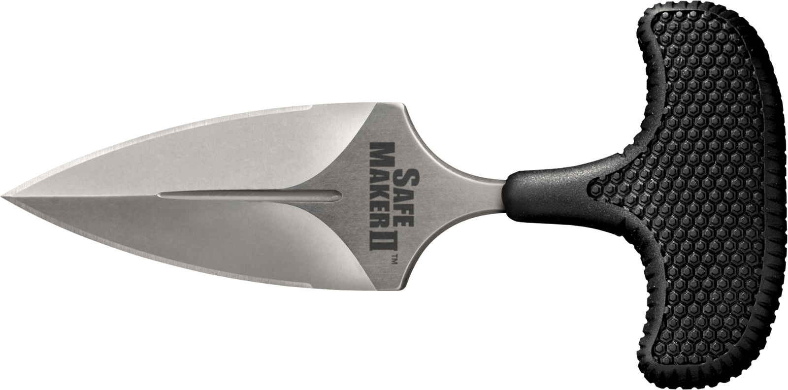 Cold Steel CS12DCST Safe Maker II 3.25" Fixed Spear Point Plain Stone Washed AUS-8A SS Blade/ Black Textured Kray-Ex Handle Includes Sheath