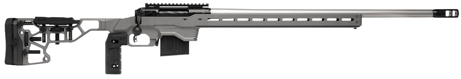 Savage Arms 57557 110 Elite Precision 6.5 Creedmoor 10+1 26" Matte Stainless, Matte Black Rec, Gray Cerakote Adjustable MDT ACC Aluminum Chassis Stock