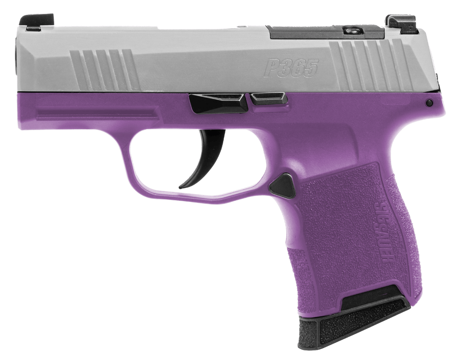 Sig Sauer 365-9-TXR3-PR P365 Purple Rain 9mm Luger 10+1 3.10" Black DLC Barrel, Stainless Steel Optic Ready/Serrated Slide, Purple Cerakote Stainless Steel Frame w/Accessory Rail, Polymer Grip, SIG-LO