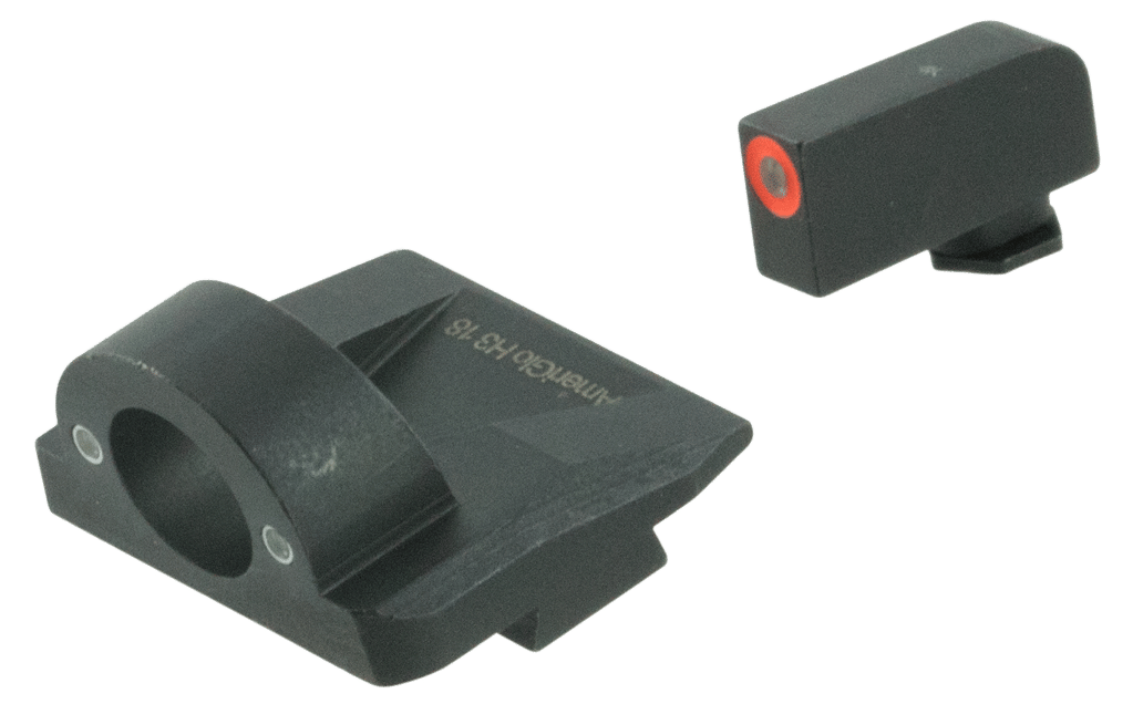 AmeriGlo GL5225 Ghost Ring Sight Set for Glock  Green Tritium Orange Outline Front Sight-Green Tritium Rear Sight