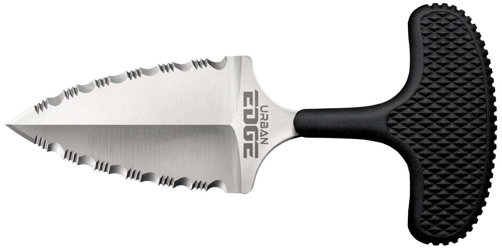 Cold Steel CS43XLSS Urban Edge  2.50" Fixed Serrated Stone Washed Japanese AUS-8A SS Blade/Black Textured Kray-Ex Handle