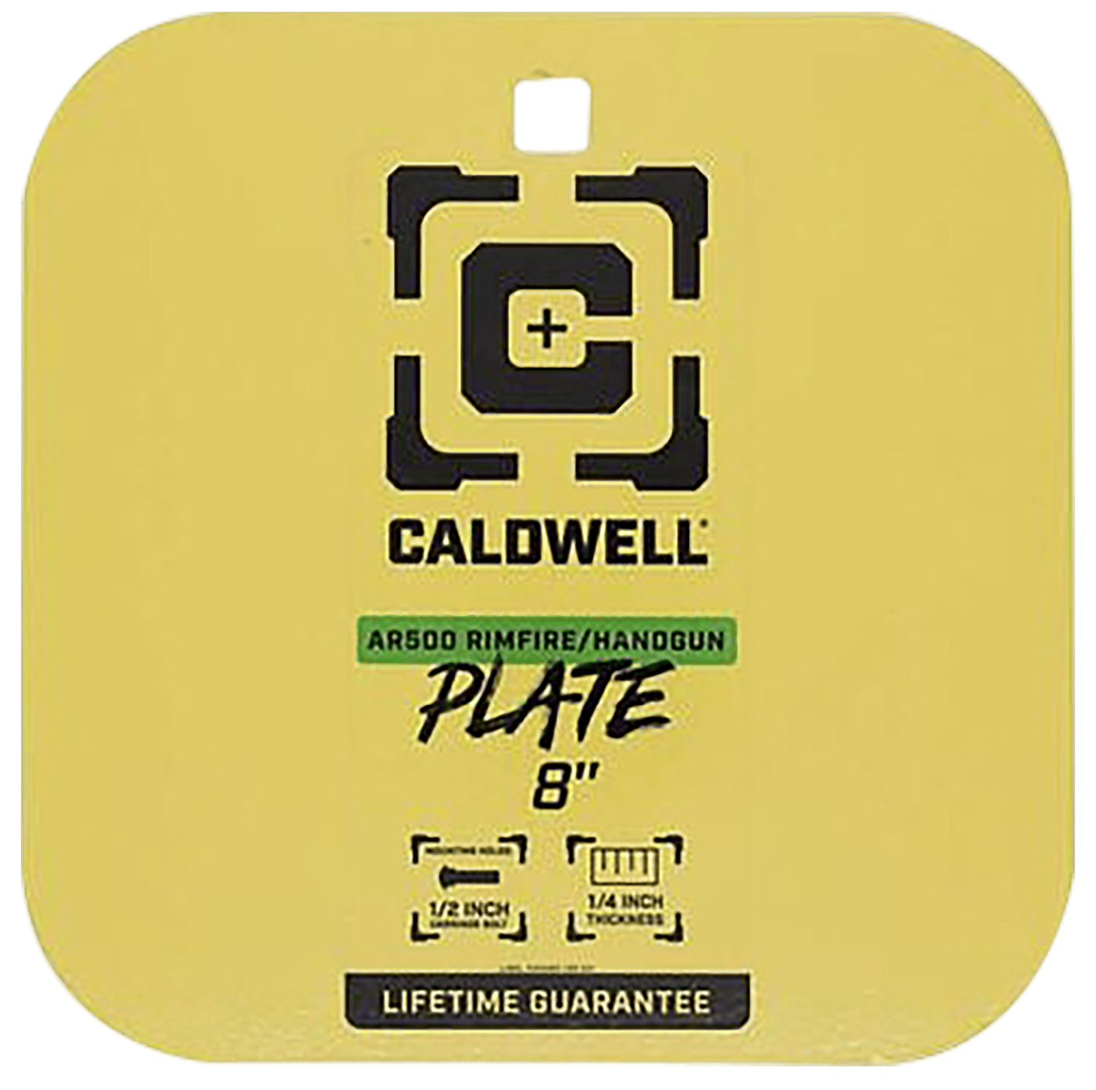 Caldwell 4002878   8" Rimfire/Handgun Yellow AR500 Steel Gong 1/4" Thick