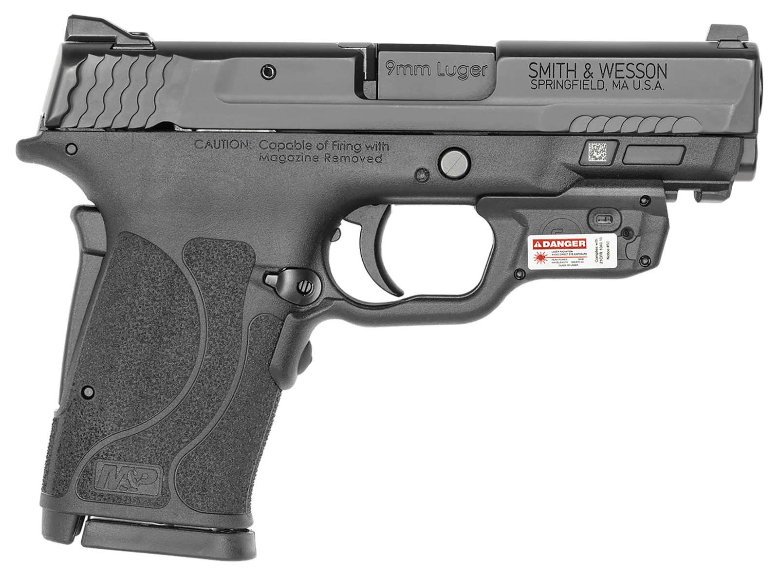 Smith & Wesson 12439 M&P Shield EZ M2.0 9mm Luger 3.68" 8+1 Black Black Armornite Stainless Steel Slide Black Polymer Grip Crimson Trace Red Laser (No Manual)