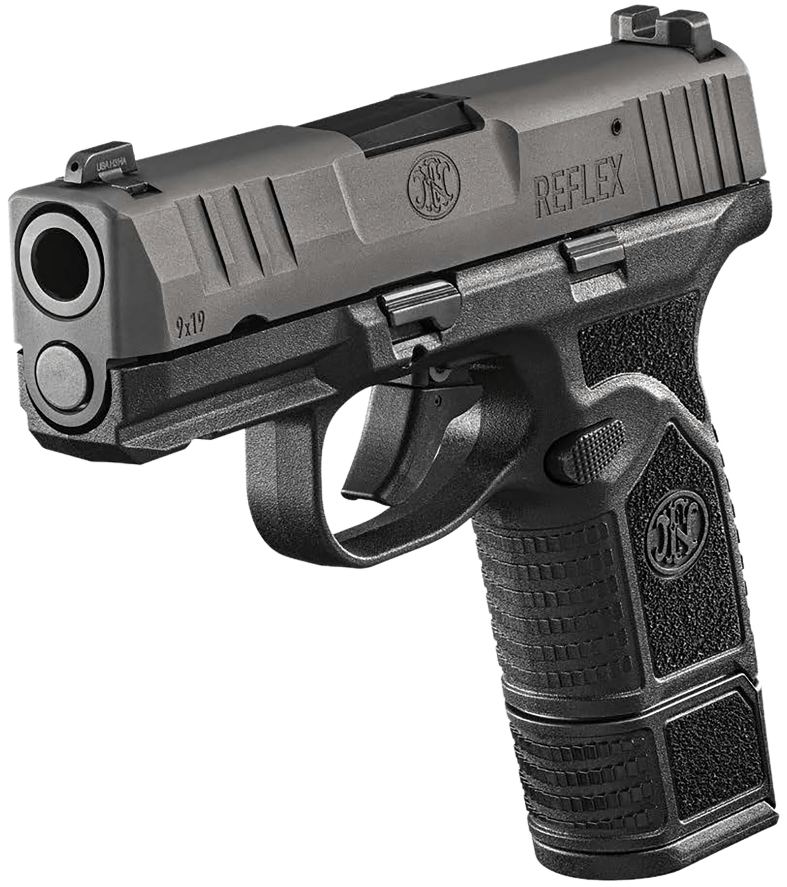 FN 66101420 Reflex  9mm Luger 10+1 3.30" Micro-Compact Frame Black PVD Serrated Steel Slide w/Picatinny Rail Stippled Grip Ambidextrous