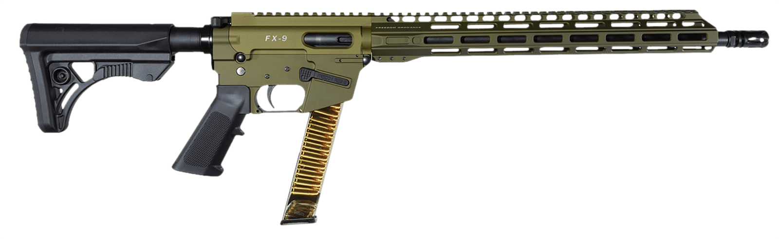 Freedom Ordance FX9R16-ODG FX9R  9mm Luger 33+1 16" Black Anodized Barrel, OD Green Anodized Receiver w/Picatinny Rail, M-LOK Handguard, Leapers Adjustable Black Polymer Stock, B5 P Type Grip