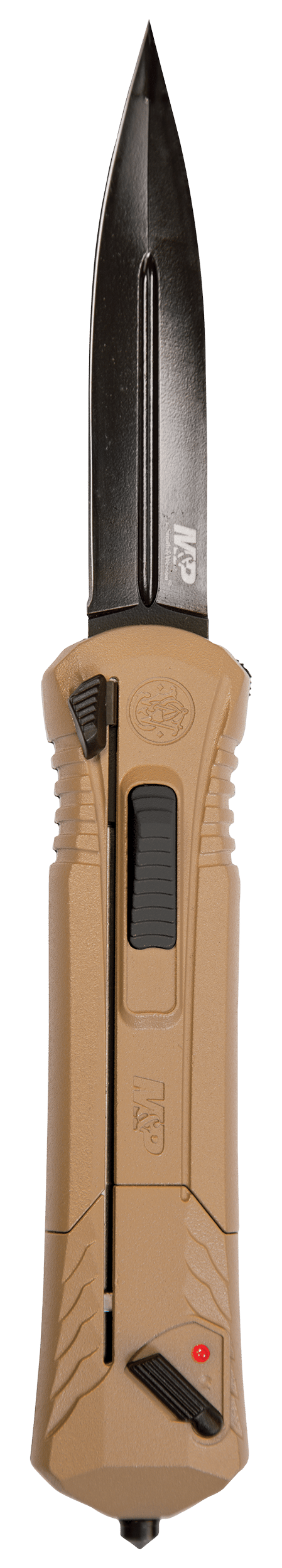 Smith & Wesson Knives 1092050 M&P  3.50" OTF Spear Point Plain Black Oxide AUS-8A SS Blade 5.16" Flat Dark Earth Aluminum Handle