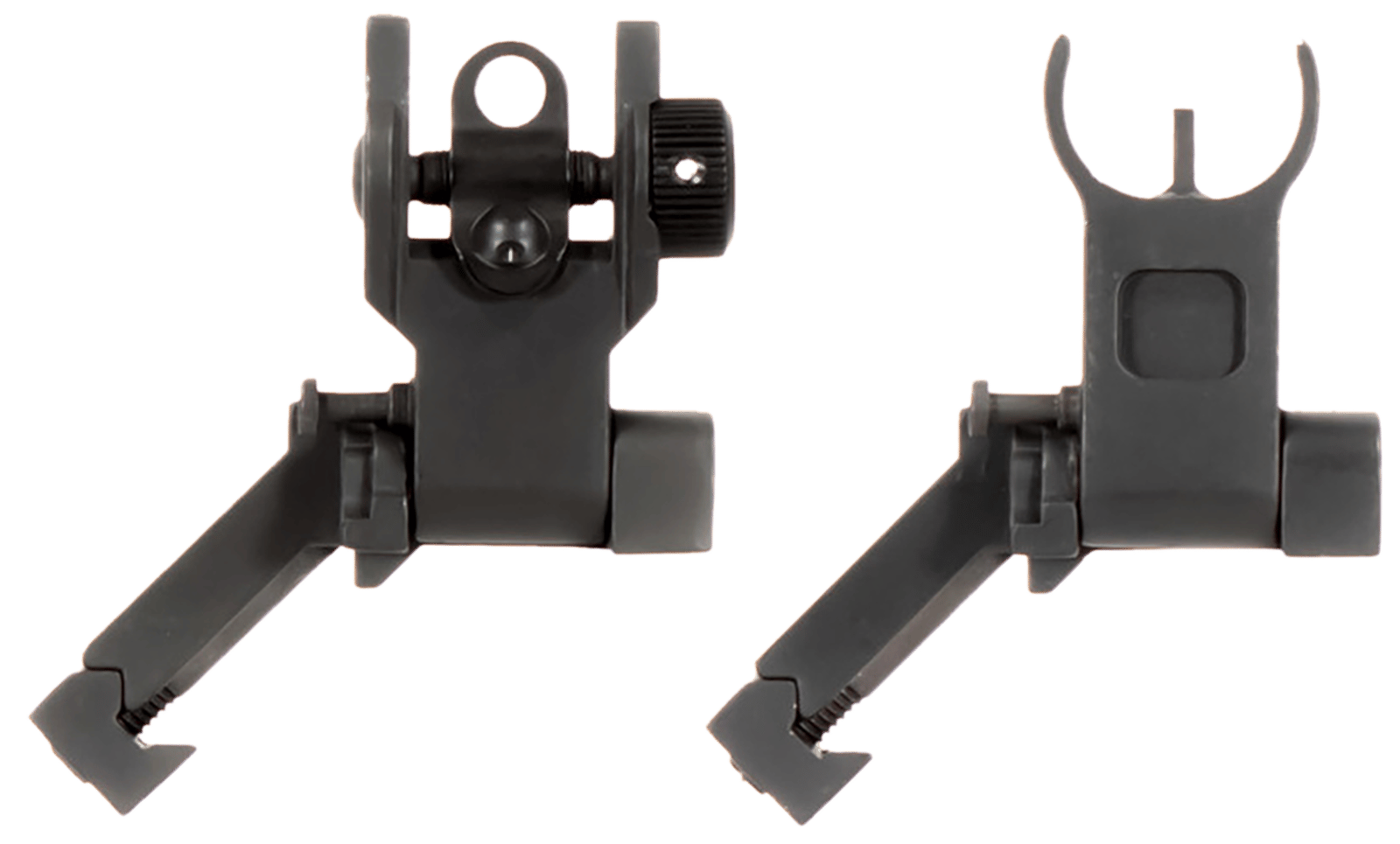 Aim Sports MT45FS AR Low Profile 45 Degree Flip-Up Sight Set  Black Anodized 45 Degree Low Profile for AR-15