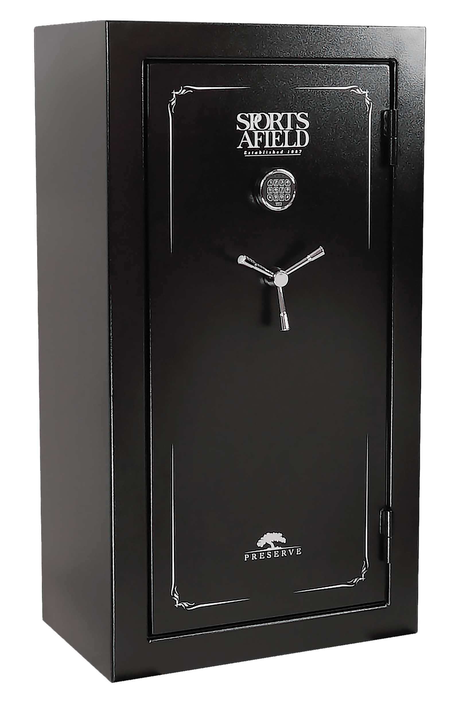 Sports Afield SECSA5932P Preserve SA5932P Keypad/Key Entry Black Textured Steel Holds 32 + 6 59" H x 32" W  x 20" D Fireproof- Yes