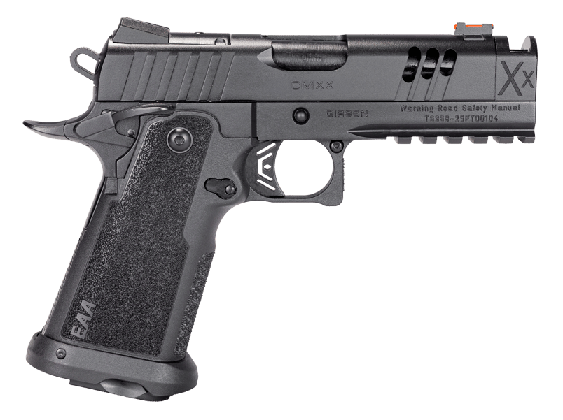 Girsan 395065 Witness2311 CMXX 9mm Luger 17+1 4.25" Black Ported w/Integral Compensator Bull Barrel, Black Steel Lightening Cut/Optic Ready/Serrated Slide, Black Polymer Frame w/Beavertail & Picatinny