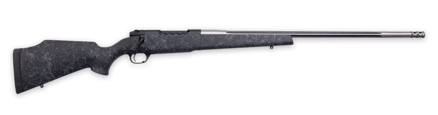 Weatherby MAM01N22CMR4B Mark V Accumark 22 Creedmoor 4+1 22" Spun Stainless w/Graphite Black Cerakote Fluted Threaded Barrel, Graphite Black Cerakote Steel Drilled & Tapped Receiver, Matte Black w/Spi