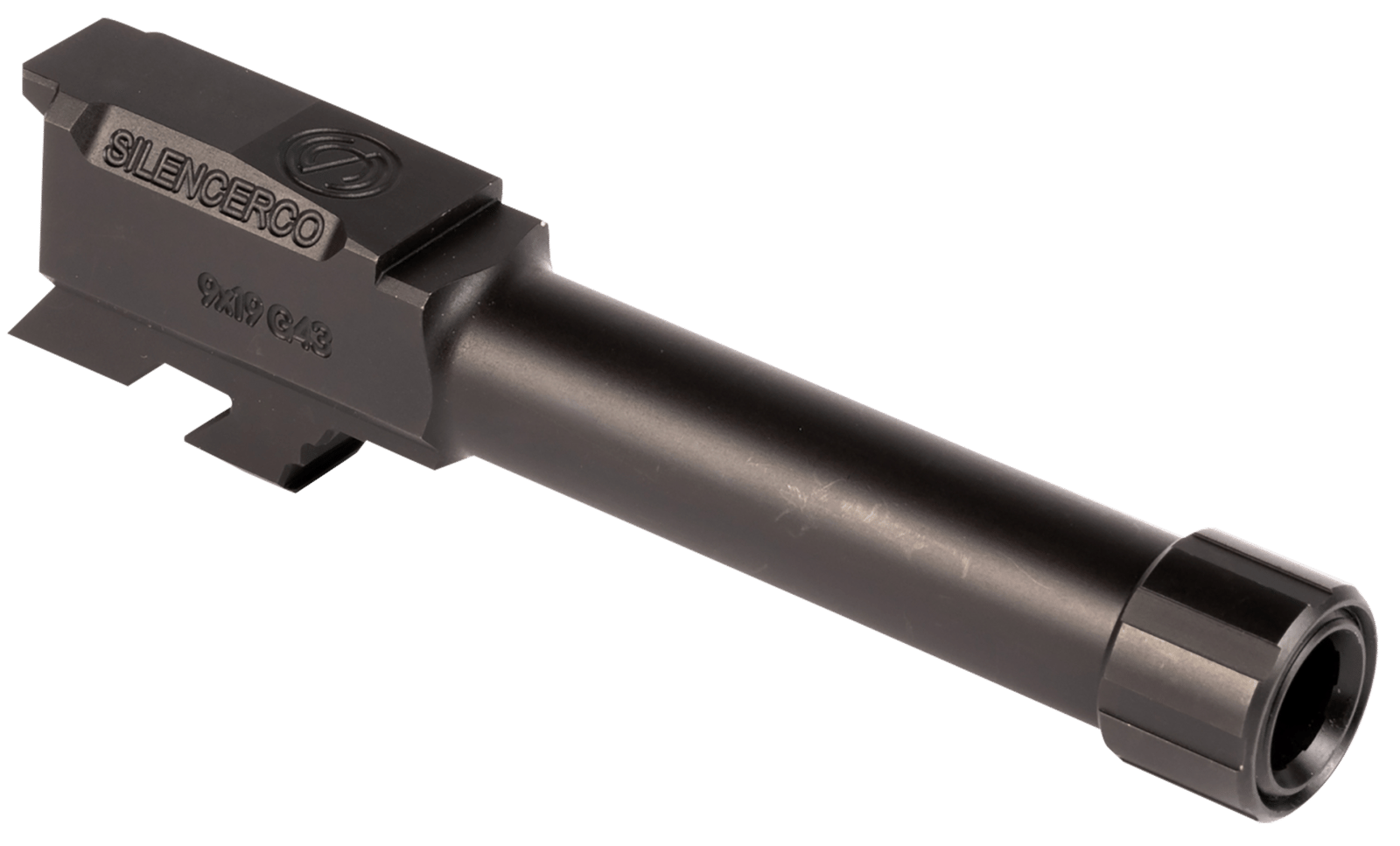 SilencerCo AC5049 Glock  9mm Luger 3.70" Threaded Black Nitride Stainless Steel, Fits Glock 43/43X