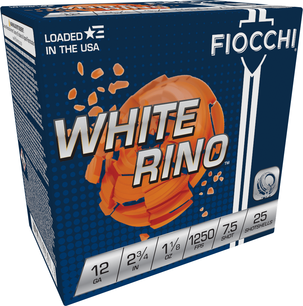 Fiocchi 12WRNO75 Exacta Target White Rino Target 12Gauge 2.75" 1 1/8oz 7.5Shot 25 Per Box/10 Case