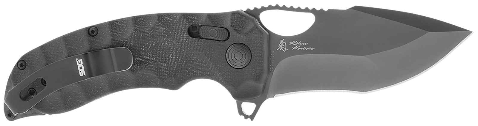 S.O.G SOG12270457 Kiku XR LTE 3.02" Folding Tanto Plain Cryo CTS XHP Blade Deep Textured Black Linen Micarta Handle Includes Belt Clip