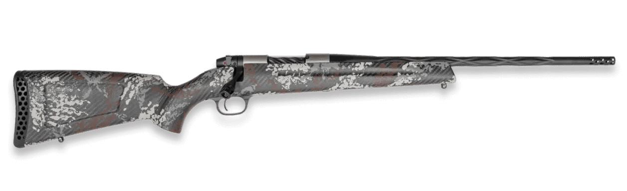 Weatherby MBP01N240WR3B Mark V Capra 240 Wthby Mag 2+1 21" Graphite Black Cerakote Fluted Threaded Barrel Titanium Receiver Drilled & Tapped Receiver Exposed Carbon w/Gray, White & Rust Sponge Accents