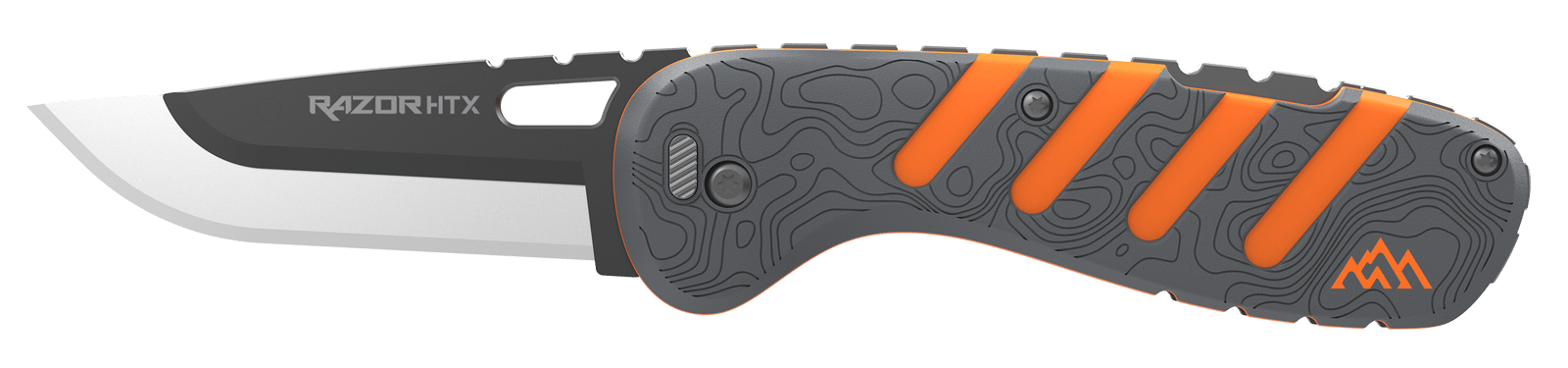 Outdoor Edge HTX30Y6C Razor HTX  3" Folding Plain 420J2 SS Blade Gray/Orange