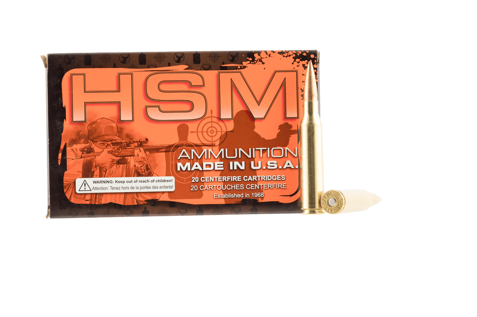 HSM 338LAP2N68 Match  338 Lapua Mag 250 gr Sierra MatchKing BTHP 20 Per Box/ 20 Case