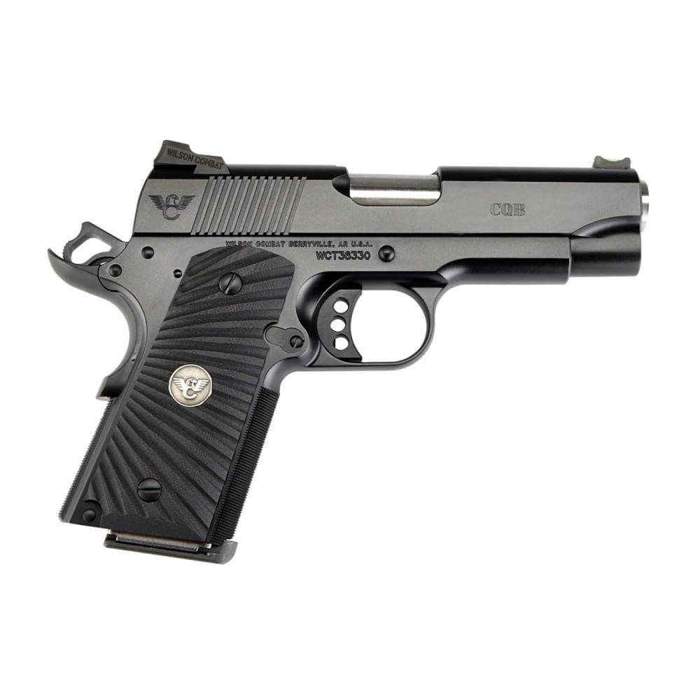 Wilson Combat CQB Compact Handgun 9mm Luger 8rd (1) & 10rd (1) Magazine 4" Barrel Black Armor-Tuff Ambidextrous Safety
