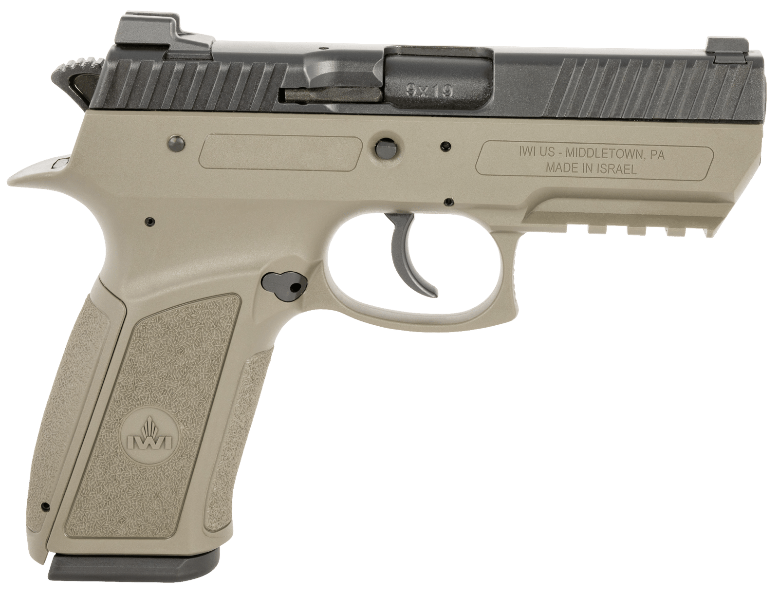 IWI US J941PSL9OD-II Jericho 941 Enhanced 9mm Luger Caliber with 3.80" Barrel, 17+1 Capacity, OD Green Finish Picatinny Rail Frame, Serrated Black Steel Slide & Polymer Grip