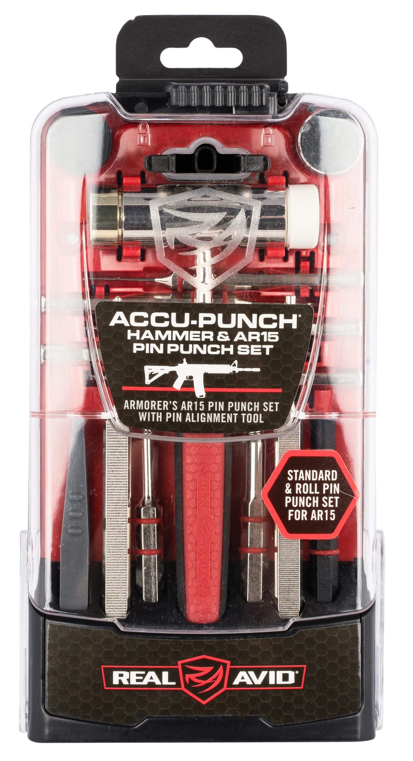 Real Avid AVHPSAR Accu-Punch Pin Punch Set Steel Rifle Firearm AR-15 Red Rubber Handle