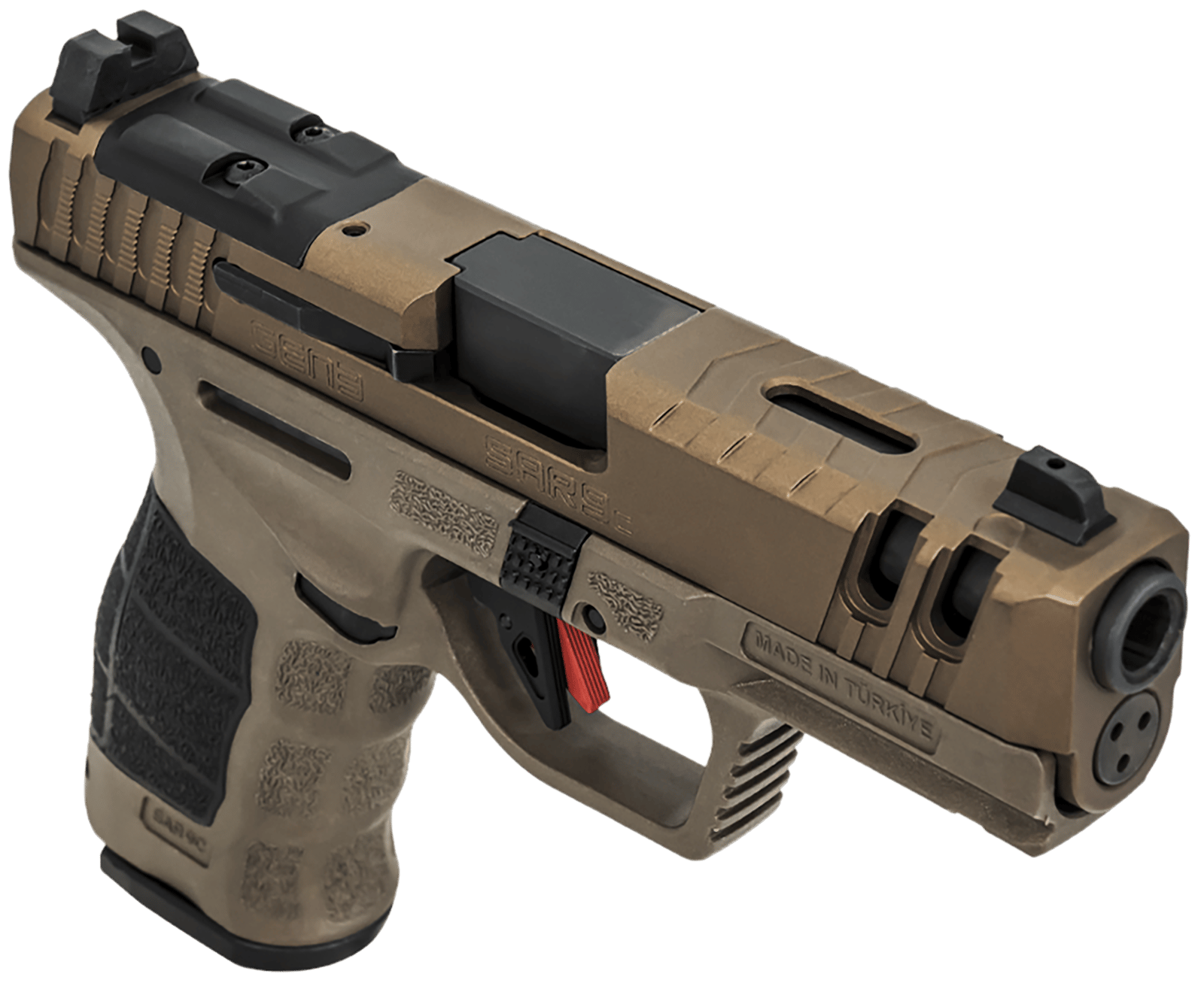 SAR USA SAR9CG3BR SAR9 C Gen3 Compact Frame 9mm Luger 15+1 4" Black Steel Barrel, Bronze Steel Optic Ready/Ported/Serrated Slide, Bronze Polymer Frame w/Picatinny Rail, Interchangeable Backstrap Grip
