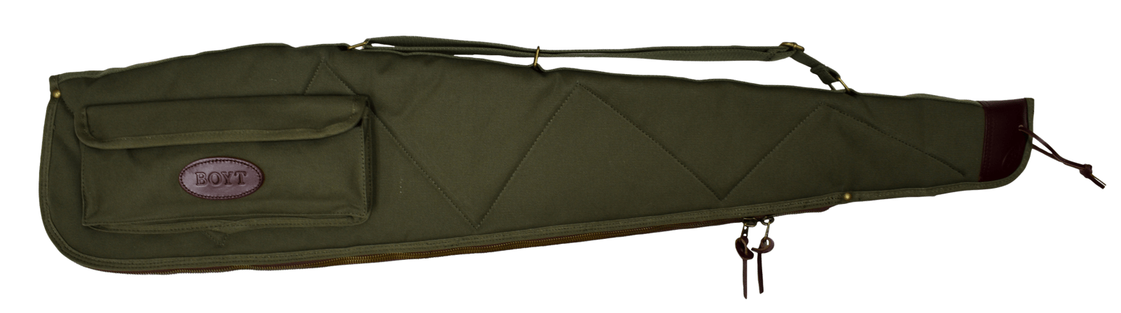 Boyt Harness OGC98PM09 Alaskan Rifle Case 44" Waxed OD Green Canvas w/ Brass Hardware & Quilted Flannel for Scoped Rifles