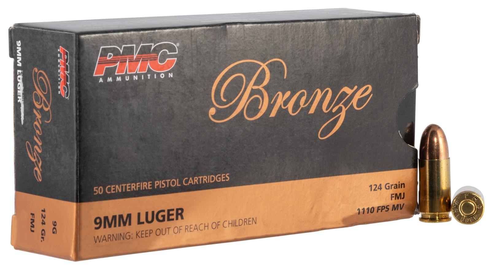 PMC 9G Bronze  9mmLuger 124gr Full Metal Jacket 50 Per Box/20 Case
