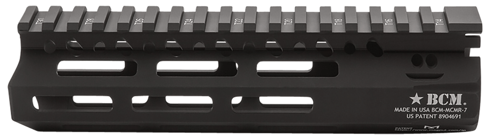 BCM MCMR7556BLK BCMGunfighter MCMR 7" M-LOK, Free-Floating Style Made of Aluminum with Black Anodized Finish for AR-Platform