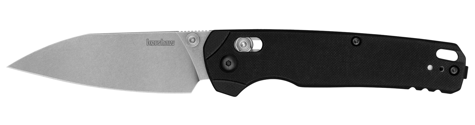 Kershaw 6110 Bel Air XL 3.40" Folding Plain Stonewashed CPM MagnaCut Steel Blade, Black Textured G10 Handle