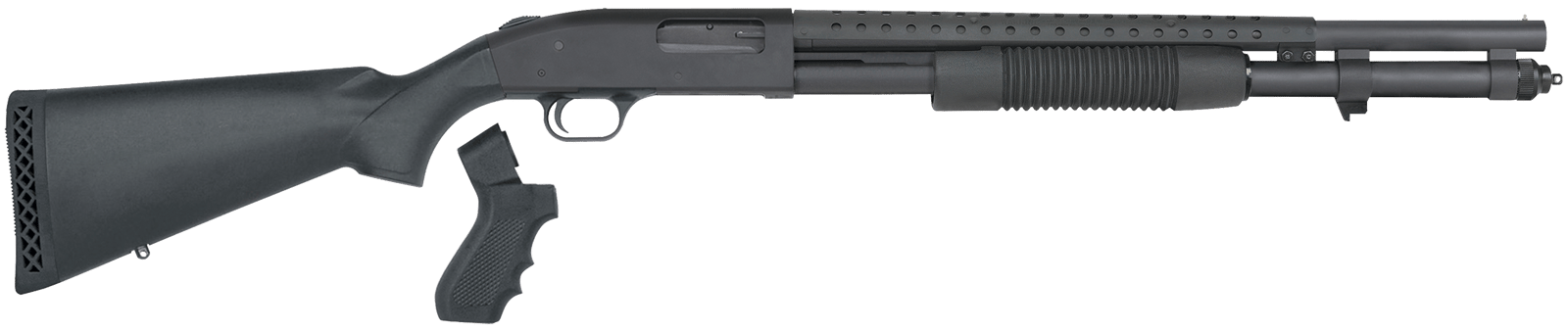 Mossberg 50694 590 Persuader 12 Gauge 3" 8+1 20" Cylinder Bore Heat-Shield Barrel Matte Blued Rec Black Synthetic Stock Includes Pistol Grip