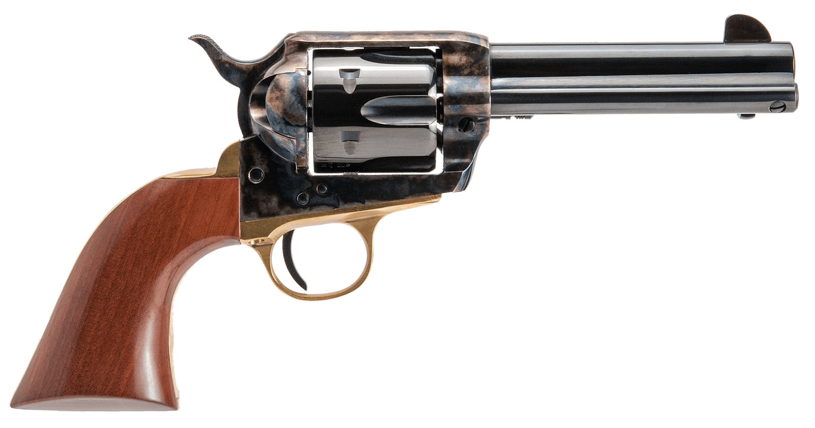 Cimarron PPP357 Pistolero  38 Special 6 Shot 4.75" Blued Steel Barrel, Blued Cylinder, Color Case Hardened Steel Frame, Walnut Grip, Exposed Hammer