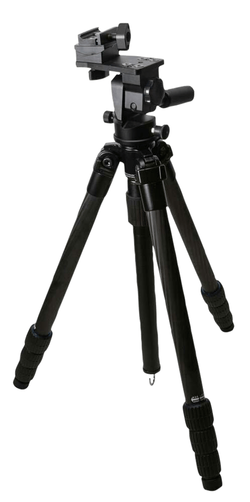 KOPF Jager KJ85004K K800  Tripod made of Carbon Fiber with Black Finish, Adjustable Reaper Rail, 4-Level Leg Extension, 21-87 Degree Pan & Tilt