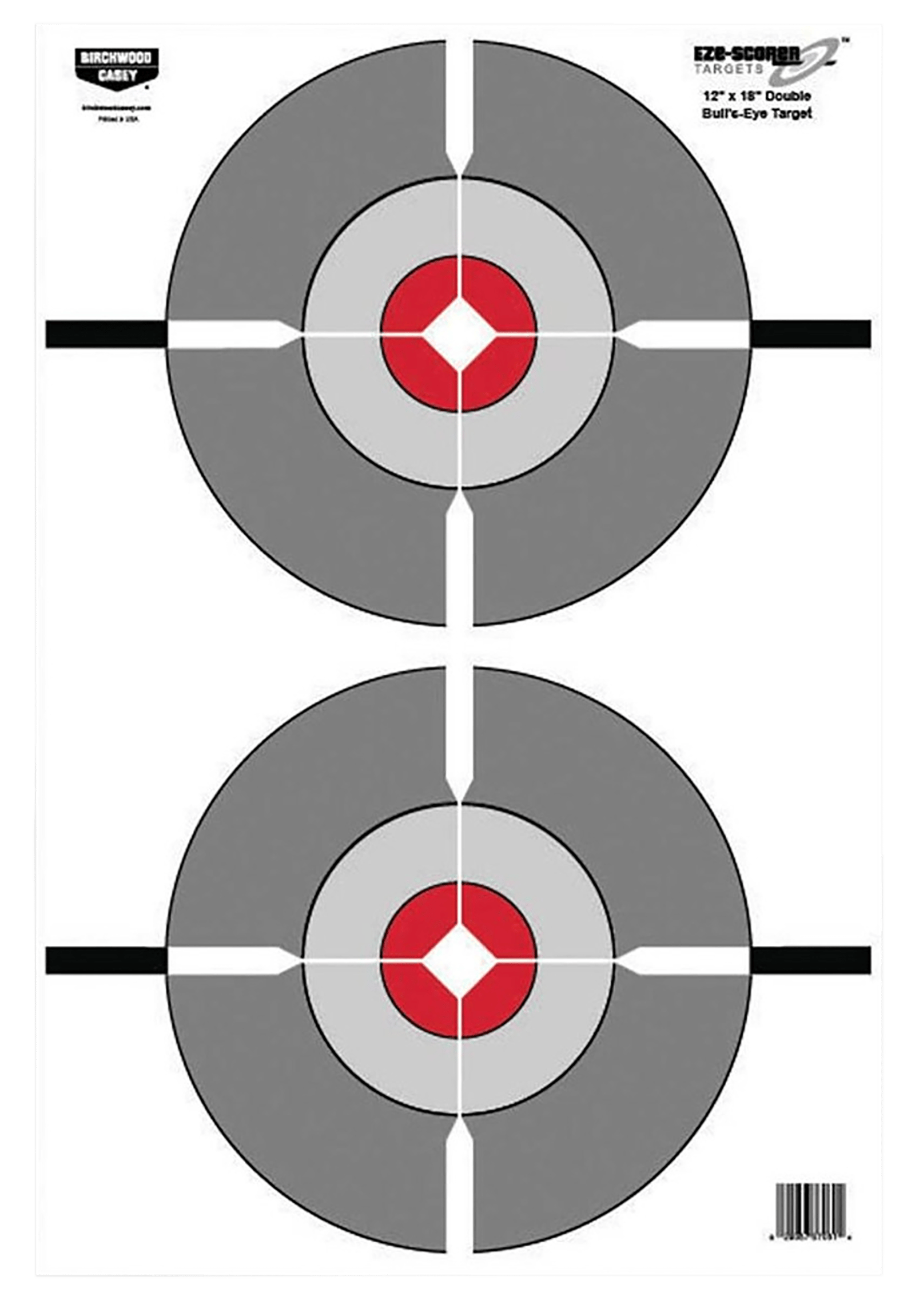 Birchwood Casey 37061 EZE-Scorer  Bullseye Paper Target 12" x 18" 100 Per Pack