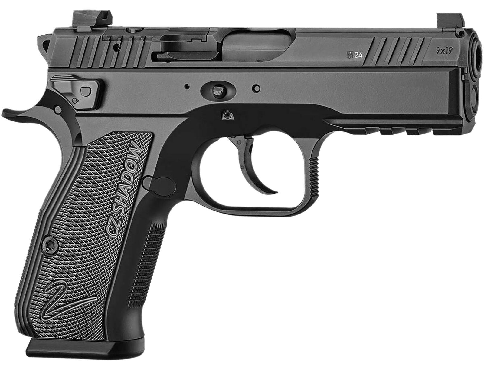 CZ-USA 91244 Shadow 2 Carry Carry Frame 9mm Luger 15+1 4" Black Steel Barrel, Black Serrated Slide, Black Aluminum Frame w/Beavertail & Picatinny Rail, Black Duralumin Grip