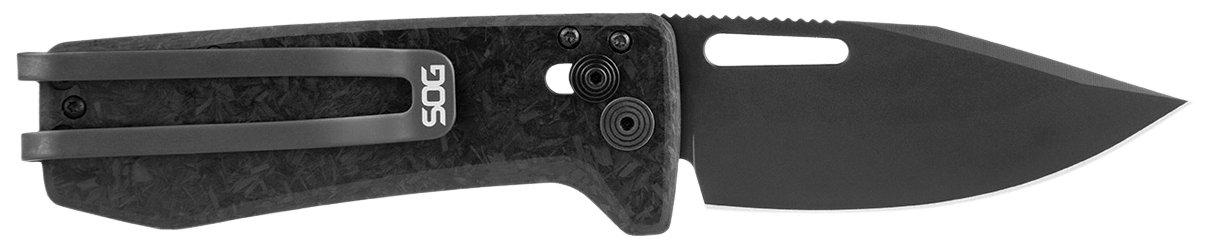 S.O.G SOG12630557 Ultra XR XHP 2.80" Folding Plain Black Satin TiCN Cryo CTS XHP Blade/ Black Carbon Fiber Handle Includes Pocket Clip