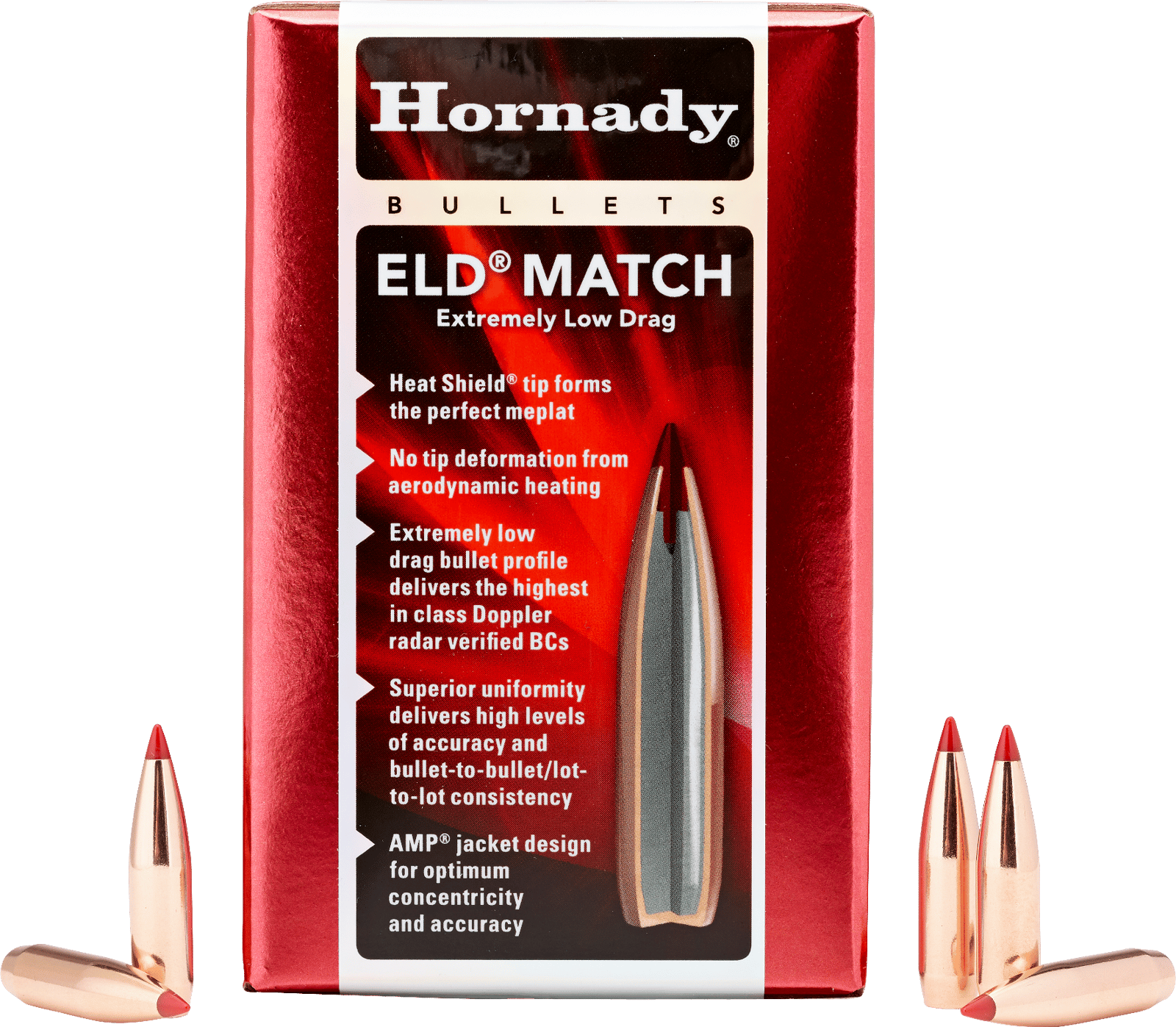 Hornady 263331   6.5mm .264 147gr Extremely Low Drag-Match 500 Per Box/6 Case