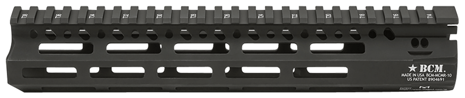 BCM MCMR10556BLK BCMGunfighter MCMR 10" M-LOK, Free-Floating Style Made of Aluminum with Black Anodized Finish for AR-Platform