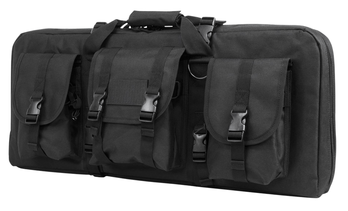 NcStar CVCPD2962B28 VISM Deluxe SubGun Case 28" Black PVC Fabric w/ Exterior Pockets Zippers & Padding for 2 AR or AK Pistols