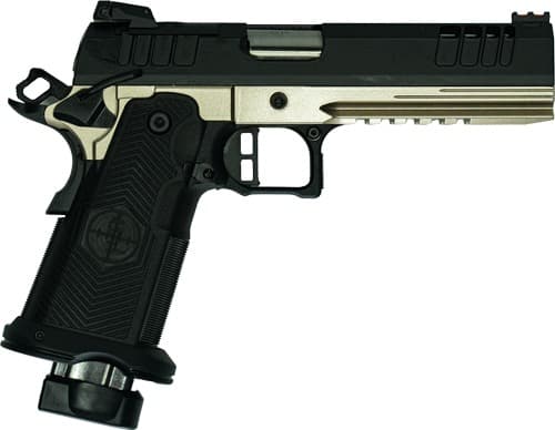 GLFA 1911DS SYNERGY 9MM 5" 20 SHOT BLK SLIDE PLATINUM FRAME
