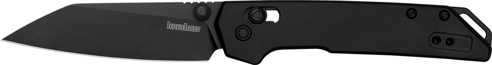 Kershaw 2051RBLK Iridium Mini 3" Folding Reverse Tanto Plain Black Oxide D2 Steel Blade, Black Anodized Aluminum Handle