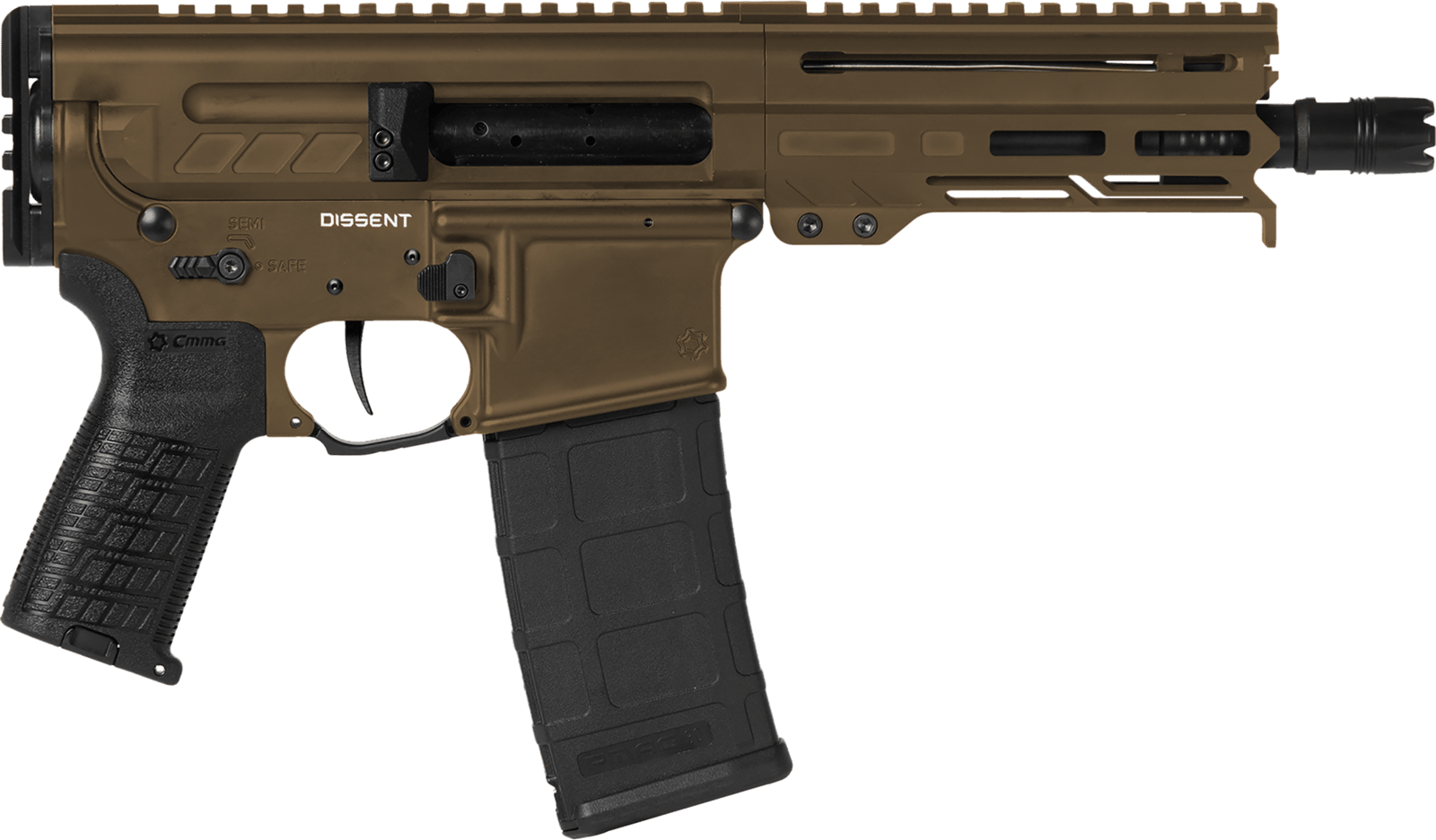 CMMG 30A0E33MB Dissent MK4 300 Blackout 30+1 6.50", Midnight Bronze Cerakote Rec, OEM Grip, Picatinny Buffer Adapter, Zeroed Drop-In Single Stage Trigger