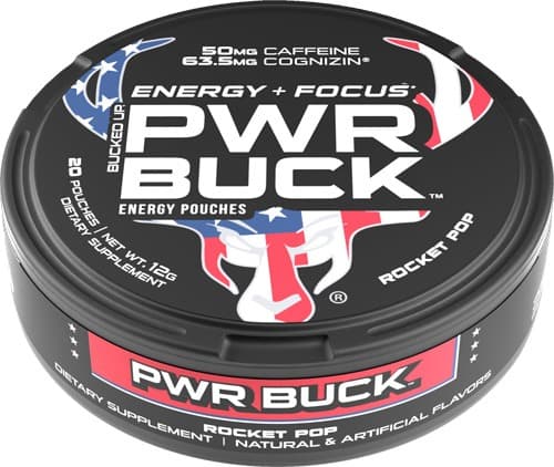BUCKED UP PWR BUCK ENERGY POUCHES 5 CAN ROLL ROCKET POP