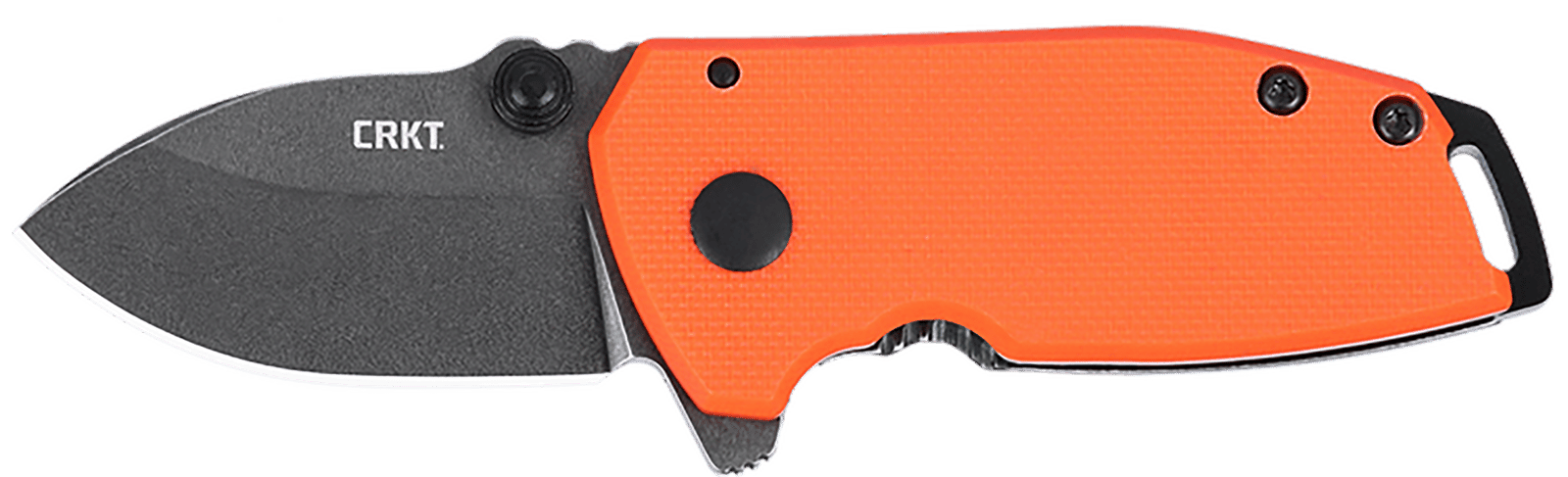 CRKT 2486 SQUID  Compact 1.75" Folding Drop Point Plain Stonewashed D2 Steel Blade, Blaze Orange G10/SS Handle