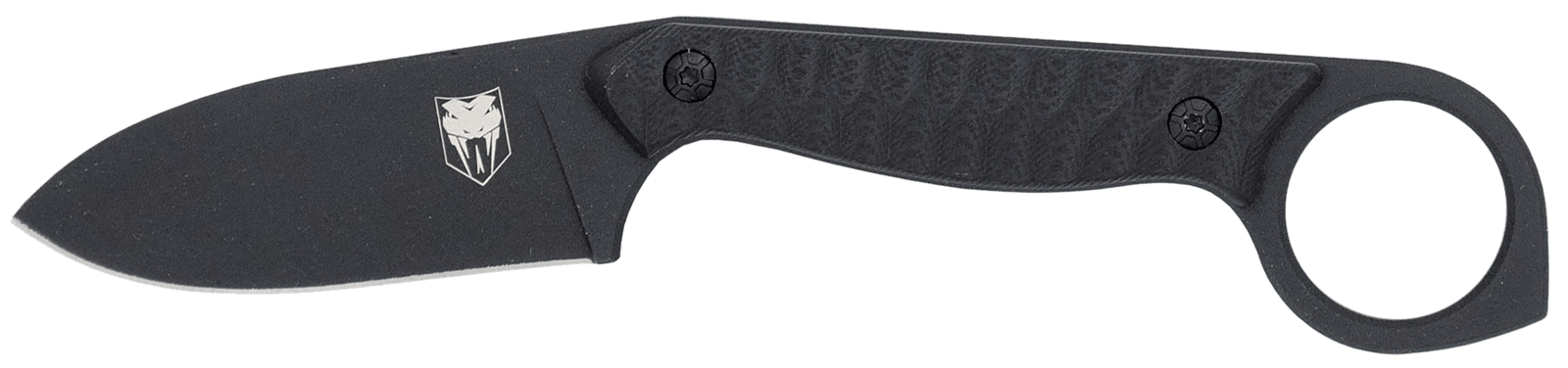 CobraTec Knives CTWLTBLK Wolfteeth  EDC 2.75" Folding Drop Point Plain Black 14C28N Steel Blade, 4.25" Black Textured G10 Scales Handle