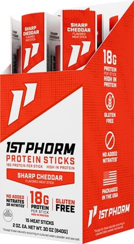 1ST PHORM PROTEIN BEEF STICKS SHARP CHEDDAR 15 STICKS