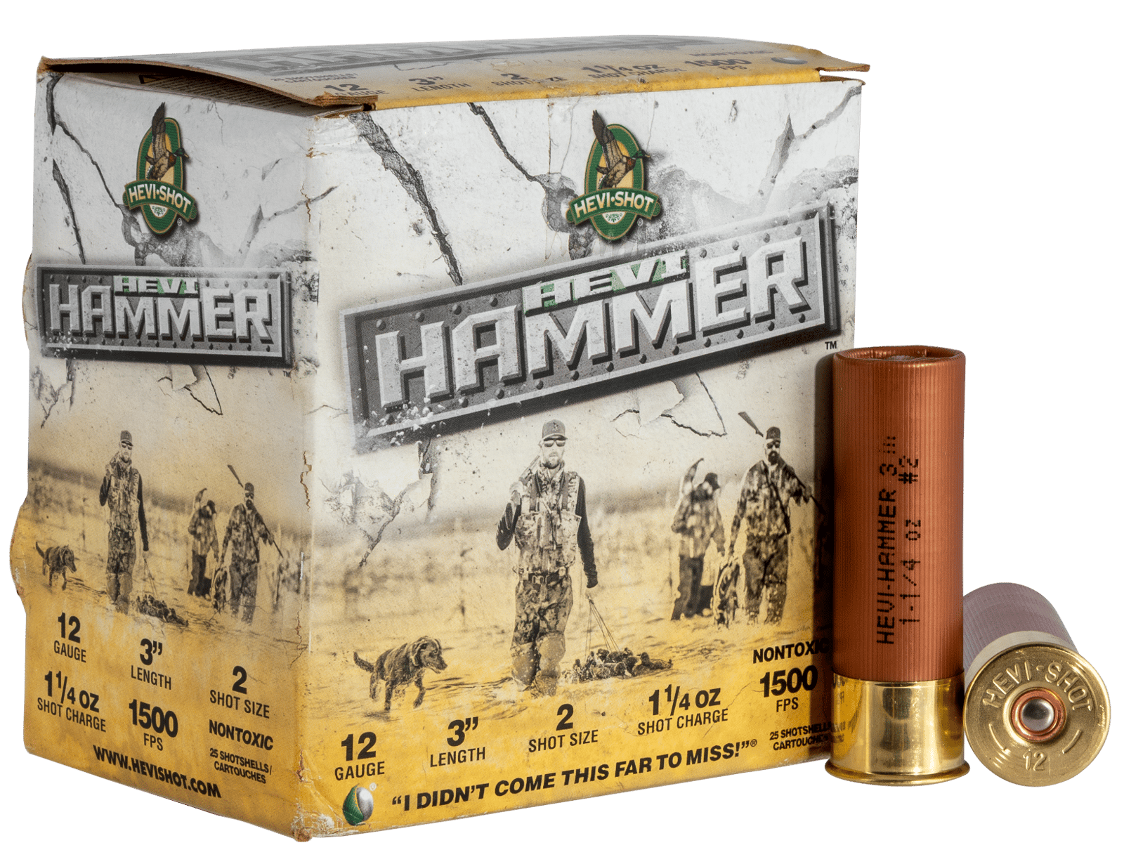 HEVI-Shot HS28002 HEVI-Hammer  12Gauge 3" 1 1/4oz 2Shot 25 Per Box/10 Case