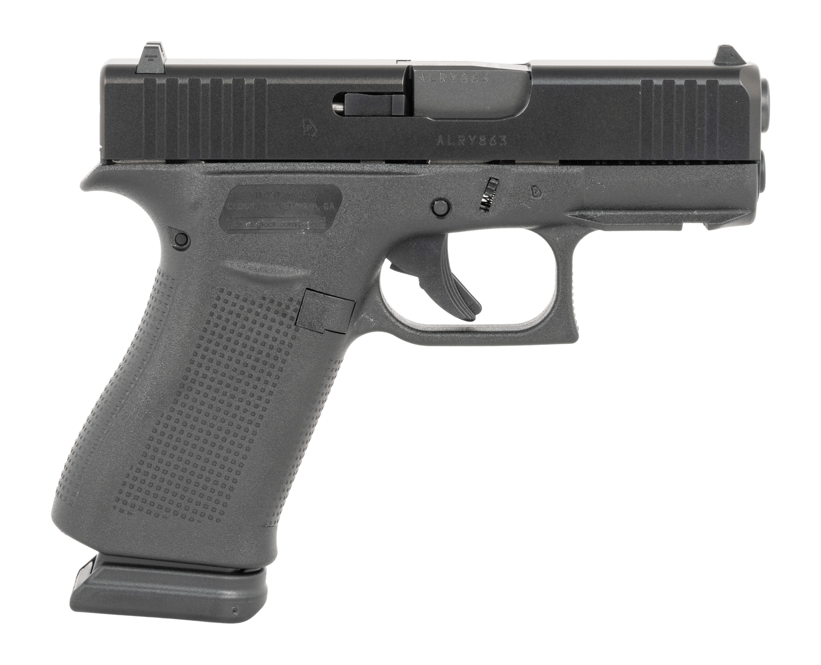 Glock UX4350203FR G43X  9mm Luger 15+1 3.41" Black GMB Barrel, Black Steel Serrated w/Optic Slide, Black Polymer Frame w/Accessory Rail, Ambidextrous, USA Made