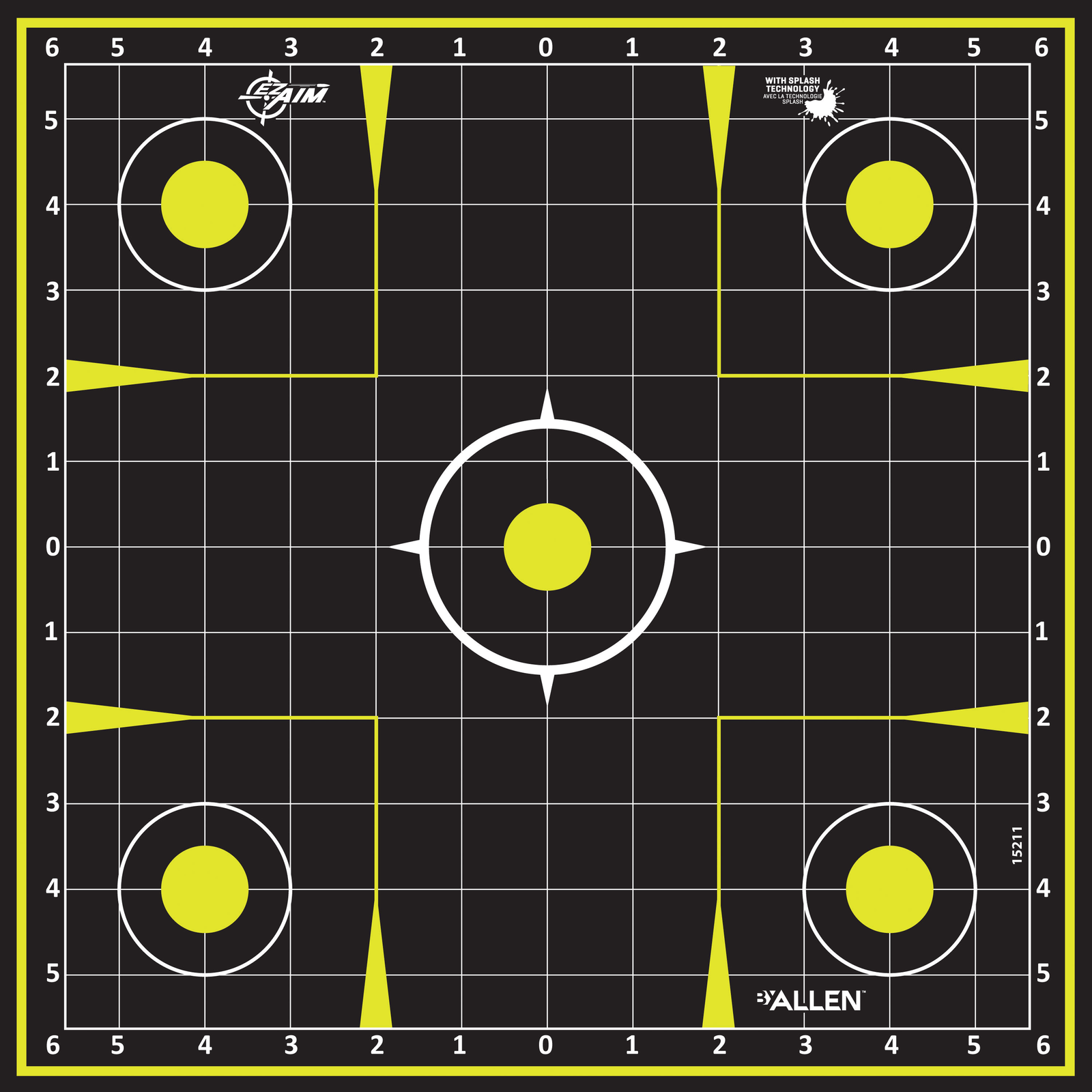 Allen 15211-30 EZ Aim Splash  Hanging 12"x12" Black/Chartreuse 30 Pack